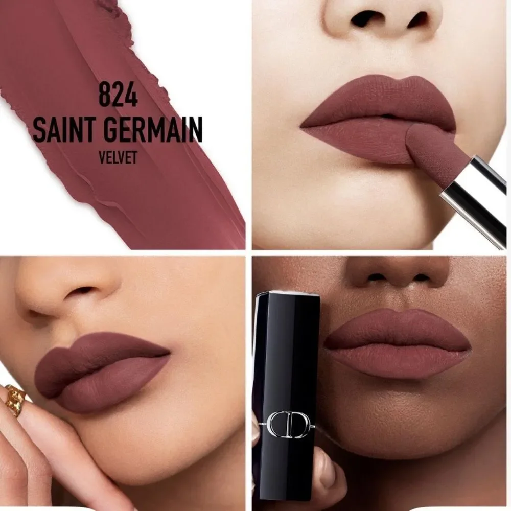 Dior Rouge Couture Colour Refillable Lipstick #824 Saint Germain Plum Satin